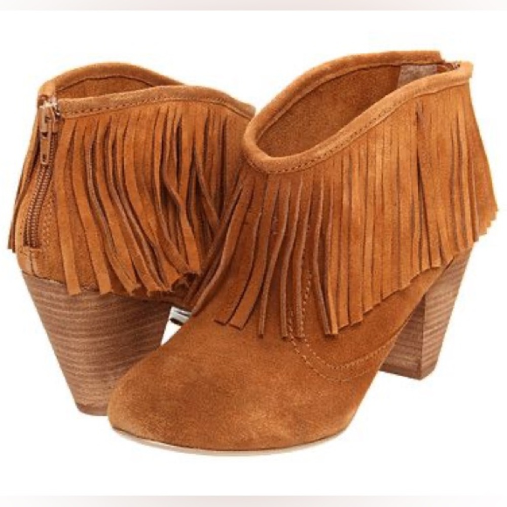 Betsey Johnson Yola fringe ankle bootie